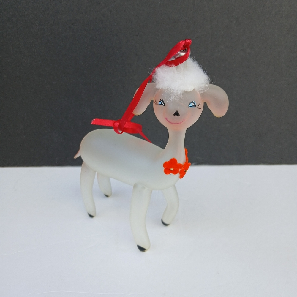 Vintage De Carlini Deer Reindeer Bambi Italian Christmas Ornament Blown Glass 5"